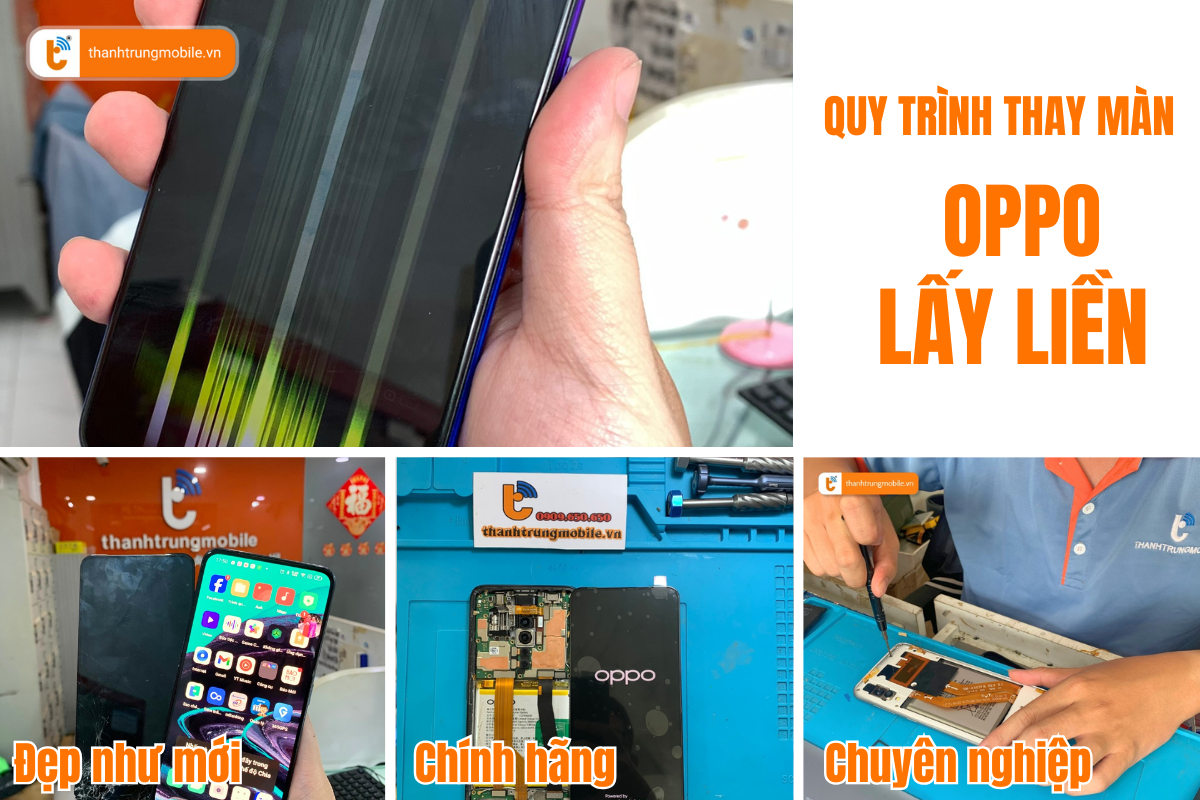 Quy trình thay màn hình Oppo A94 - A95 chuyên nghiệp